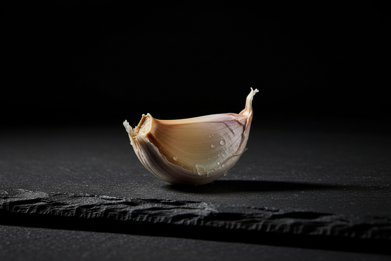 garlic clove dark background